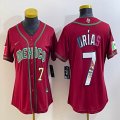 Youth 2023 World Cup Mexico #7 Julio Urias red majestic baseball jerseys 19