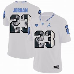 North Carolina Tar Heels Michael Jordan #23 white Printing fashion version college football jersey-3