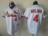 St.Louis Cardinals 4 MOLINA white throwback MLB Jerseys