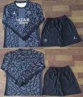 2023-2024 Paris Saint-Germain club gray black long sleeves soccer jerseys away