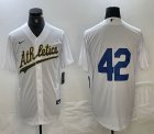 Nike Oakland Athletics #42 white majestic baseball jersey big logo