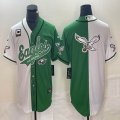 Nike Philadelphia Eagles blank white green splits baseball jerseys Joint name-BD 13