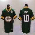 Packers #10 Jordan Love Green Nike Color Rush Limited Jersey 02