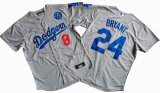 Nike Los Angeles Dodgers Kobe Bryant gray majestic baseball Jersey-KB patch-S8