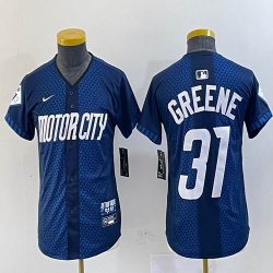 Youth Nike Detroit Tigers #31 Riley Greene blue Majestic baseball jerseys city version