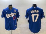 Los Angeles Dodgers #17 Shohei Ohtani Nike blue gold majestic baseball Jersey-BD 01