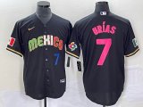 2023 World Cup Mexico #7 Julio Urias black majestic baseball jerseys 203