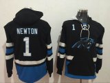 Carolina Panthers #1 Cam Newton dark blue nfl Hooded Sweatshirt