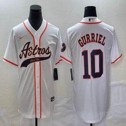 Nike Houston Astros #10 Yuli Gurriel white majestic baseball jerseys big logo Joint name -BD