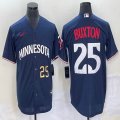 Nike Minnesota Twins #25 Byron Buxton dark blue majestic baseball jerseys-BD 01