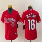 Youth Nike Philadelphia Phillies #16 Marsh red majestic baseball jersey 01