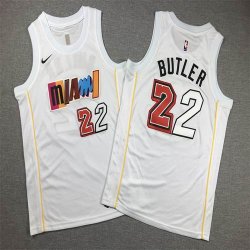 Youth Miami Heat #22 Jimmy Butler white nike nba basketball jerseys city version