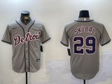 Nike Detroit Tigers #29 Tarik Skubal gray Majestic baseball jerseys -BD