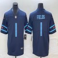 Nike Chicago Bears #1 Justin Fields blue Color Rush Limited Jersey city version-BD