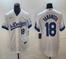 Nike Los Angeles Dodgers #18 Yoshinobu Yamamoto white game majestic baseball jerseys