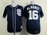 San Diego Padres #16 Abraham Almonte Navy Blue MLB jersey