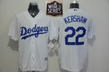 Los Angeles Dodgers #22 Clayton Kershaw White majestic Baseball Jersey 2020 World Series