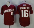 NCAA Baseball Arkansas Razorbacks College Jerseys 16 Andrew Benintendi Jersey Maroon