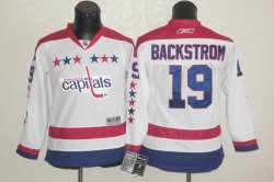 NHL Washington Capitals #19 Nicklas Backstrom White kid Jersey