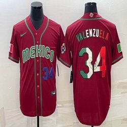 2023 World Cup Mexico #34 Fernando Valenzuela red majestic baseball jerseys