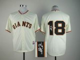 San Francisco Giants #18 Matt Cain cream Baseball Signature Jerseys