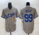 Los Angeles Dodgers #99 Kelly Nike gray majestic baseball Jersey-BD 01