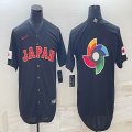 2023 World Cup Japan blank black majestic baseball jerseys 04