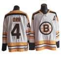 Nhl hockey Boston Bruins 4 Bobby Orr white jersey