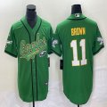 Nike Eagles #11 Carson A.J. Brown green baseball jerseys Joint name-BD 01