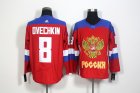 Russia team 2016 World Cup Alex Ovechkin 8# red Ice Hockey Jerseys