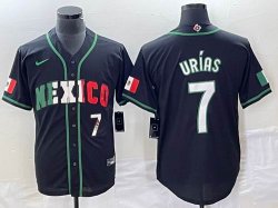 2023 World Cup Mexico #7 Julio Urias black majestic baseball jerseys 82