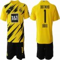 2020-2021 Dortmund club #1 BURKI black yellow soccer jersey home