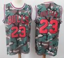 Chicago Bulls #23 Michael Jordan throwback green camo basketball jersey