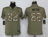 Women Nike Dallas Cowboys 82 Witten Olive Camo Carson 2017 Salute to Service Elite Player