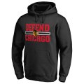 Men's Chicago Blackhawks Fanatics Branded Black Big & Tall Hometown Collection Defend Pullover Hoodie