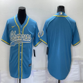 Nike Chargers blank skyblue baseball jerseys Joint name-BD