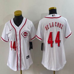 Youth Nike Cincinnati Reds Elly De La Cruz white majestic baseball jerseys -BD