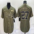 Nike Atlanta Braves #27 Austin Riley green Salute to Service Limited Jersey