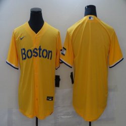 Nike Boston Red Sox blank Yellow 2021 City Connect majestic baseball Jersey-BD