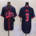 Houston Texans #3 Tank Dell blue with baseball jerseys Joint Name 01