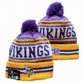 2024 Minnesota Vikings yellow purple NFL Sports Cuffed Knit Hats