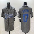 Los Angeles Dodgers #17 Shohei Ohtani Hemp grey Nike majestic baseball Jersey Joint name -BD