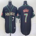 2023 World Cup Mexico #7 Julio Urias black majestic baseball jerseys 171