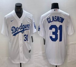 New Los Angeles Dodgers #31 Tyler Glasnow white majestic baseball jerseys 03