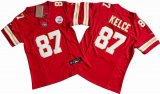 Women Kansas City 87# Travis Kelce red Nike Vapor F.U.S.E. Limited Jersey