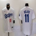 Nike Los Angeles Dodgers #11 Miguel Rojas white majestic baseball jerseys 01