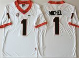 Georgia Bulldogs #1 Sony Michel white College Football Color Rush Limited Jersey