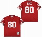 San Francisco 49ers 80 J.Rice Throwback Red NFL jersey