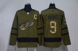 Adidas Detroit Red Wings #9 Gordon Howe Green hockey jersey