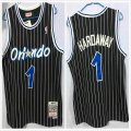 Orlando Magic #1 Penny Hardaway throwback black basketball jerseys-HL